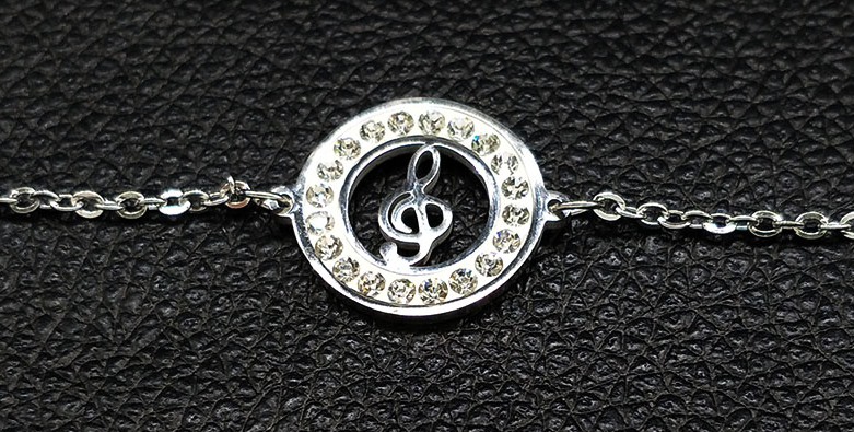 Music Note Crystal Anklet