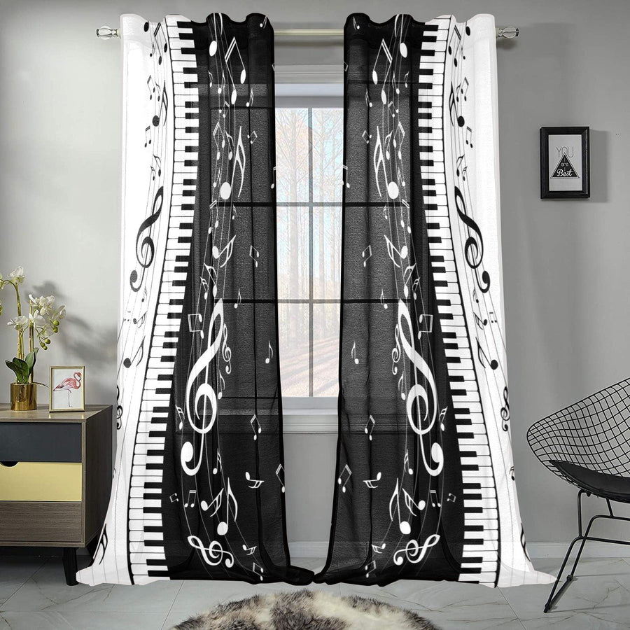 Piano Music Notes Gauze Curtain