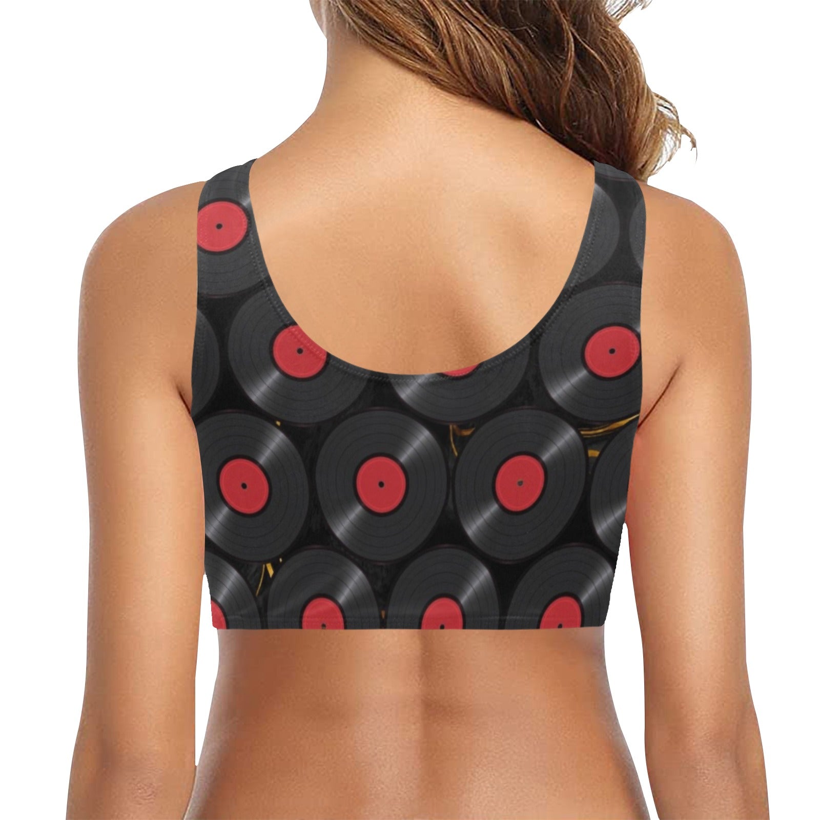 Vinyl Pattern Bikini Top