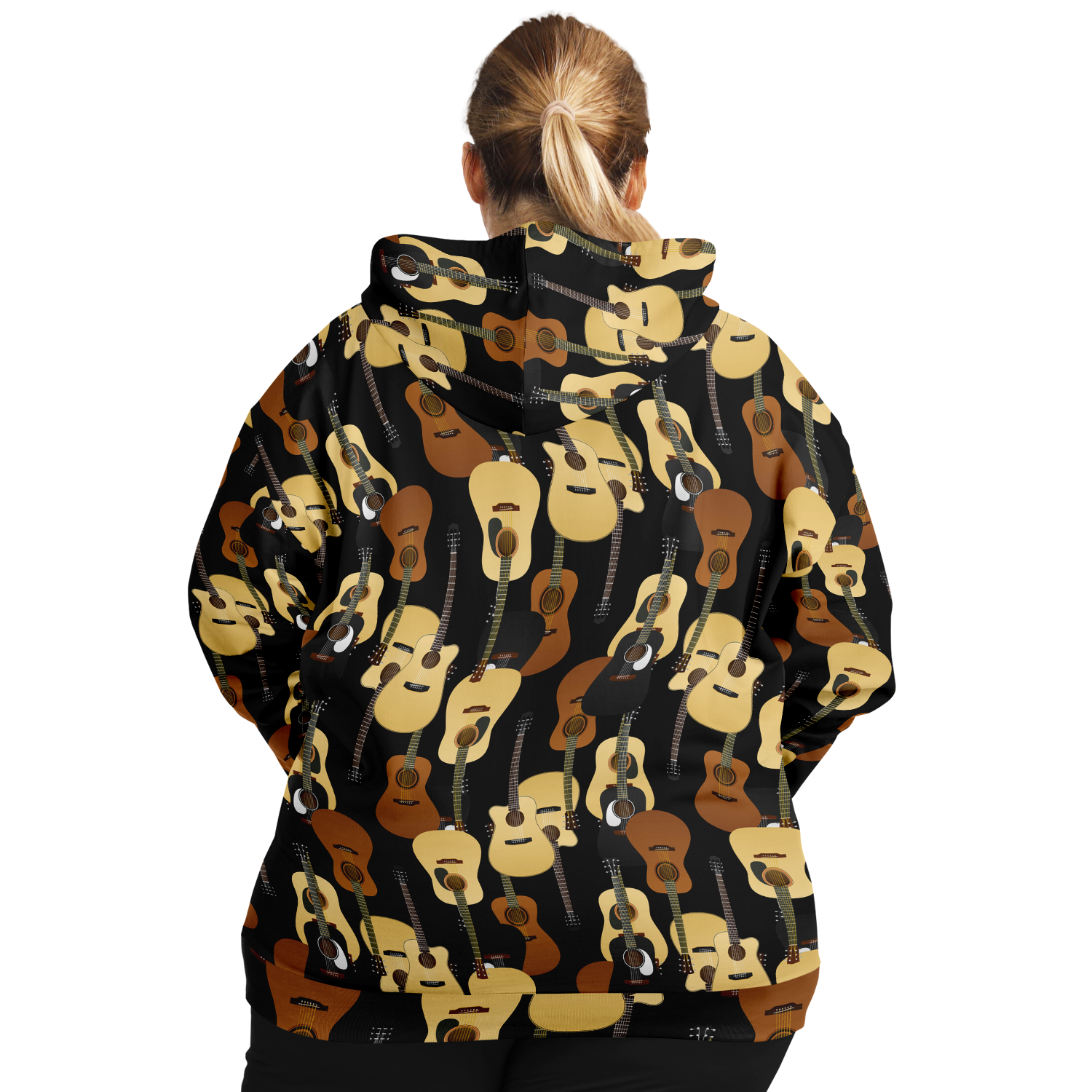 Guitar Wave Plus-Size Zip Hoodie