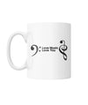 Love Music, Love You White Coffee Mug