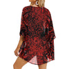 Music Notes Red Chiffon Kimono