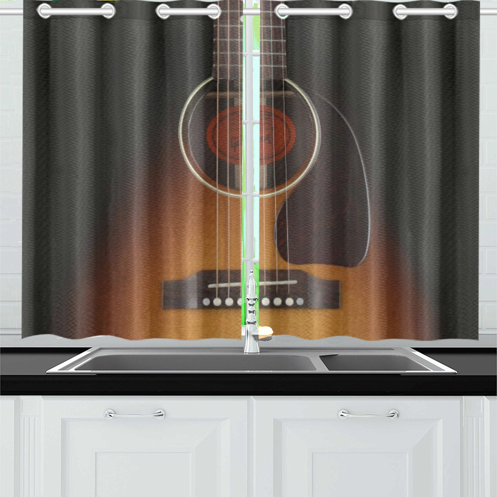 Black Guitar Window Curtains
