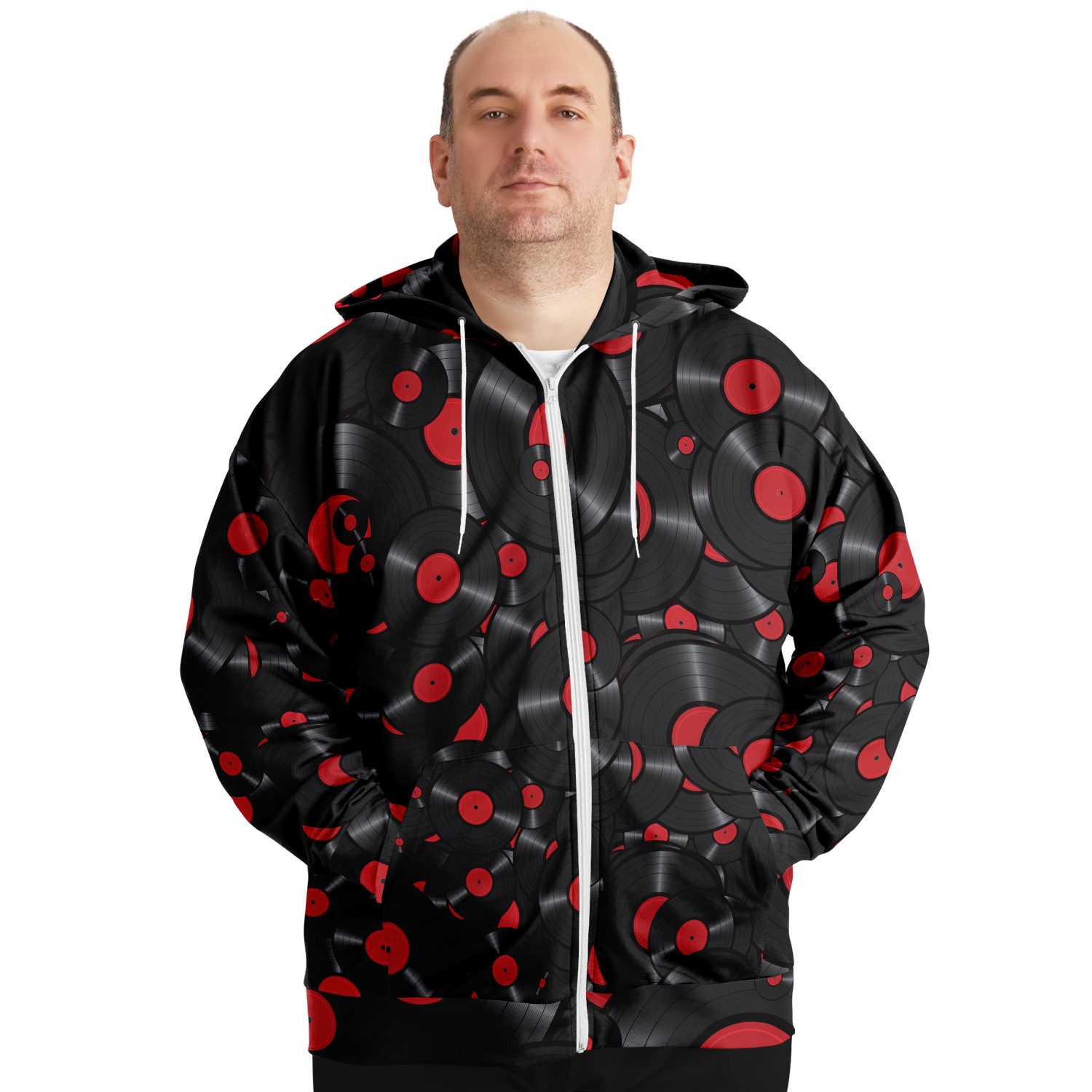 Vinyl Plus-Size Zip Hoodie