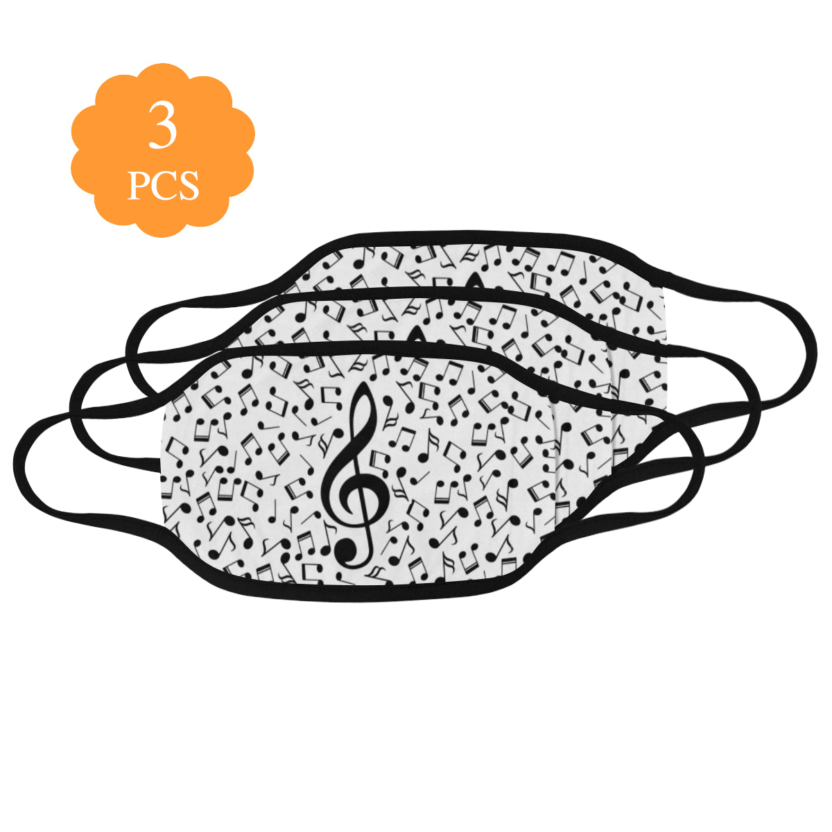 Musical Notes White Mask