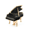 Black Enamel Piano Brooch Pin