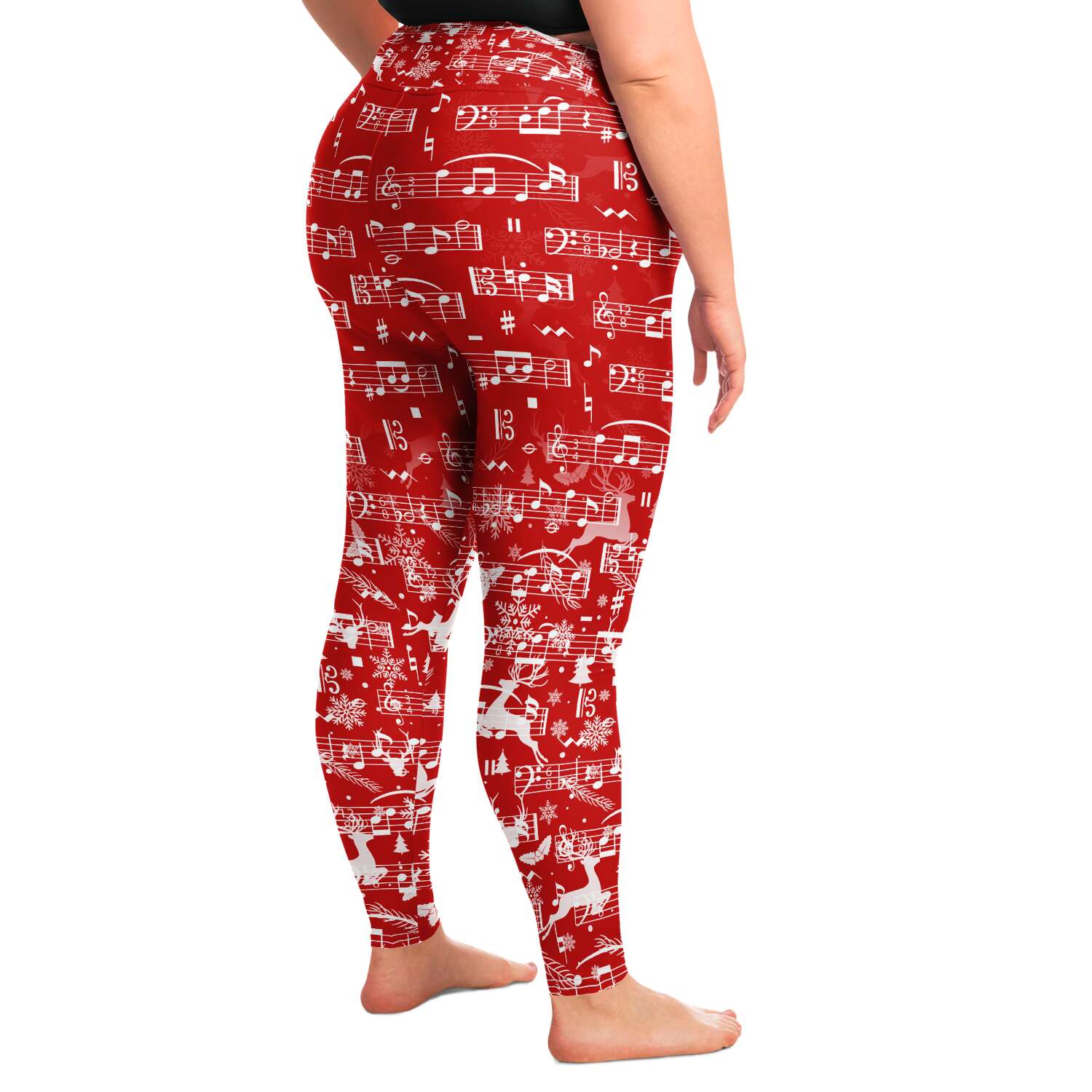 Music Notes Christmas Plus Size Leggings