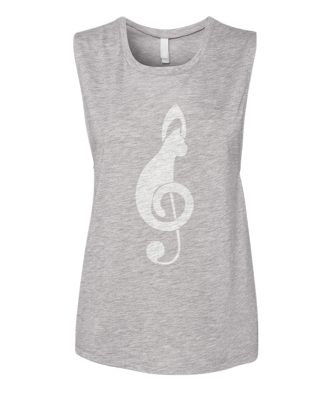 Treble Clef Cat Muscle Tank
