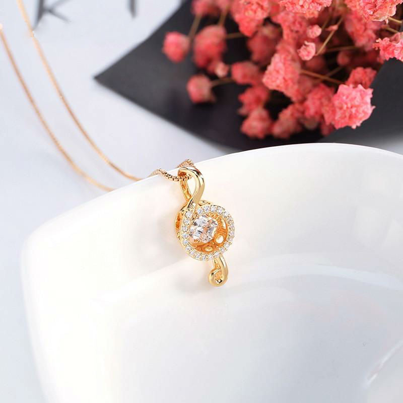 Rose Gold Musical Note Necklace