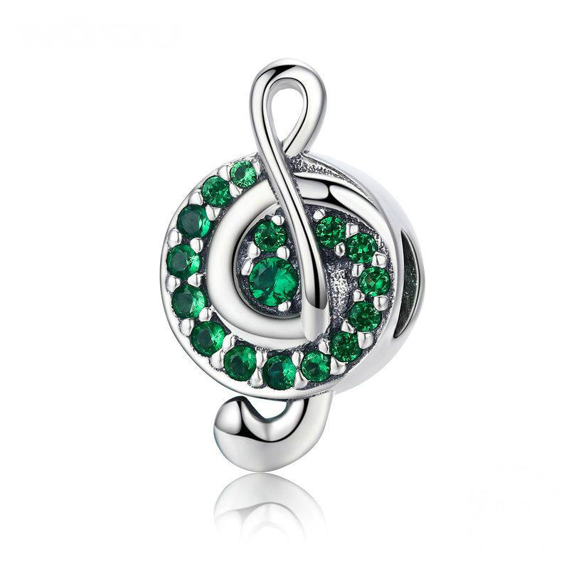 Music Note Green Beads Pendant
