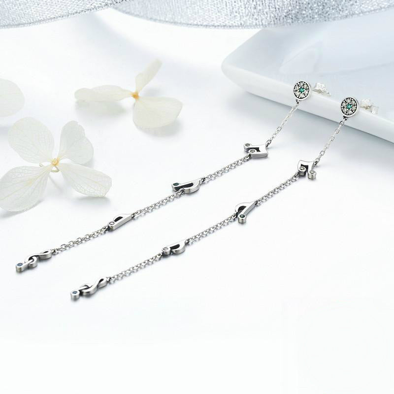 Musical Note Long Earrings