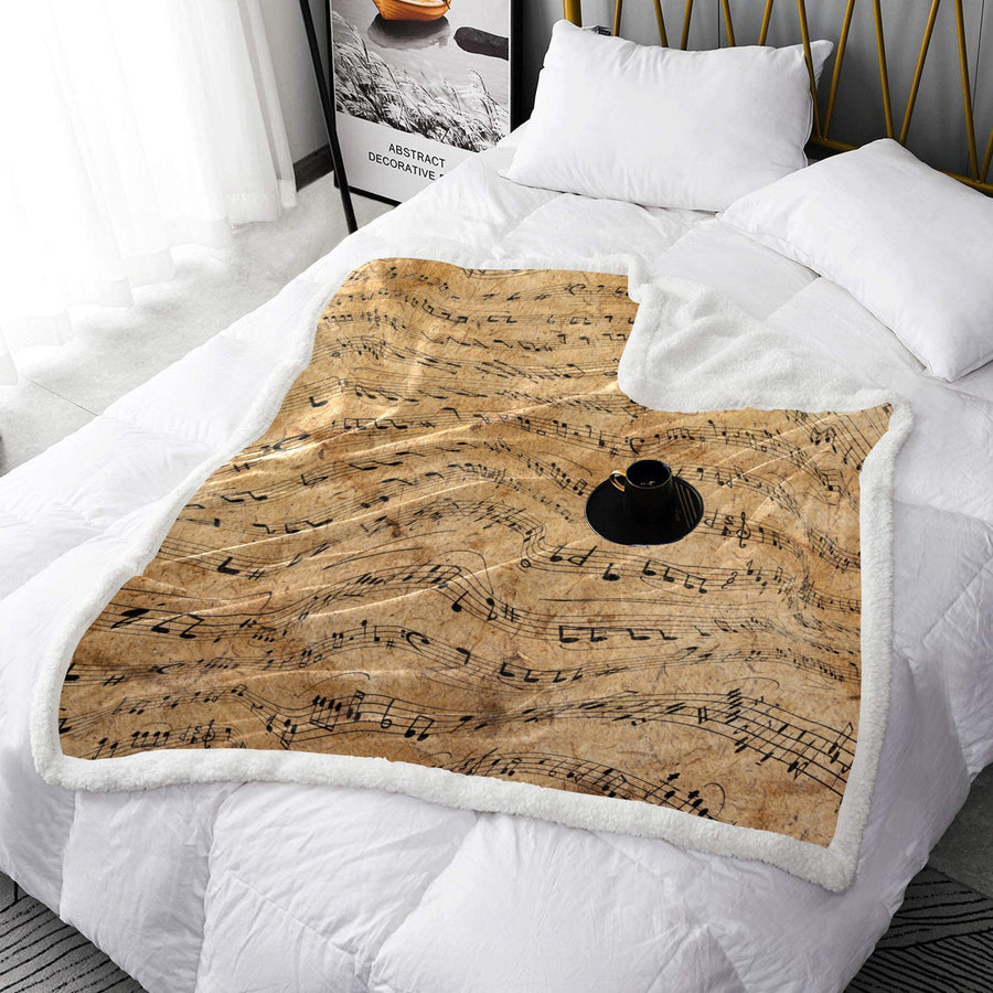 Old Music Notes Blanket