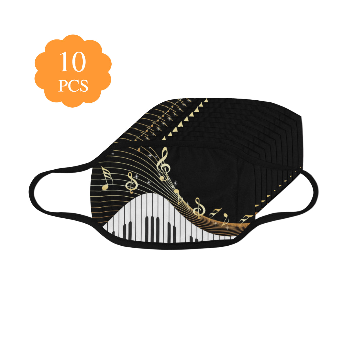 Piano Keys With Music Notes Mask