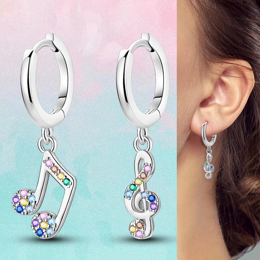 Unique Colorful Double Music Notes Earrings