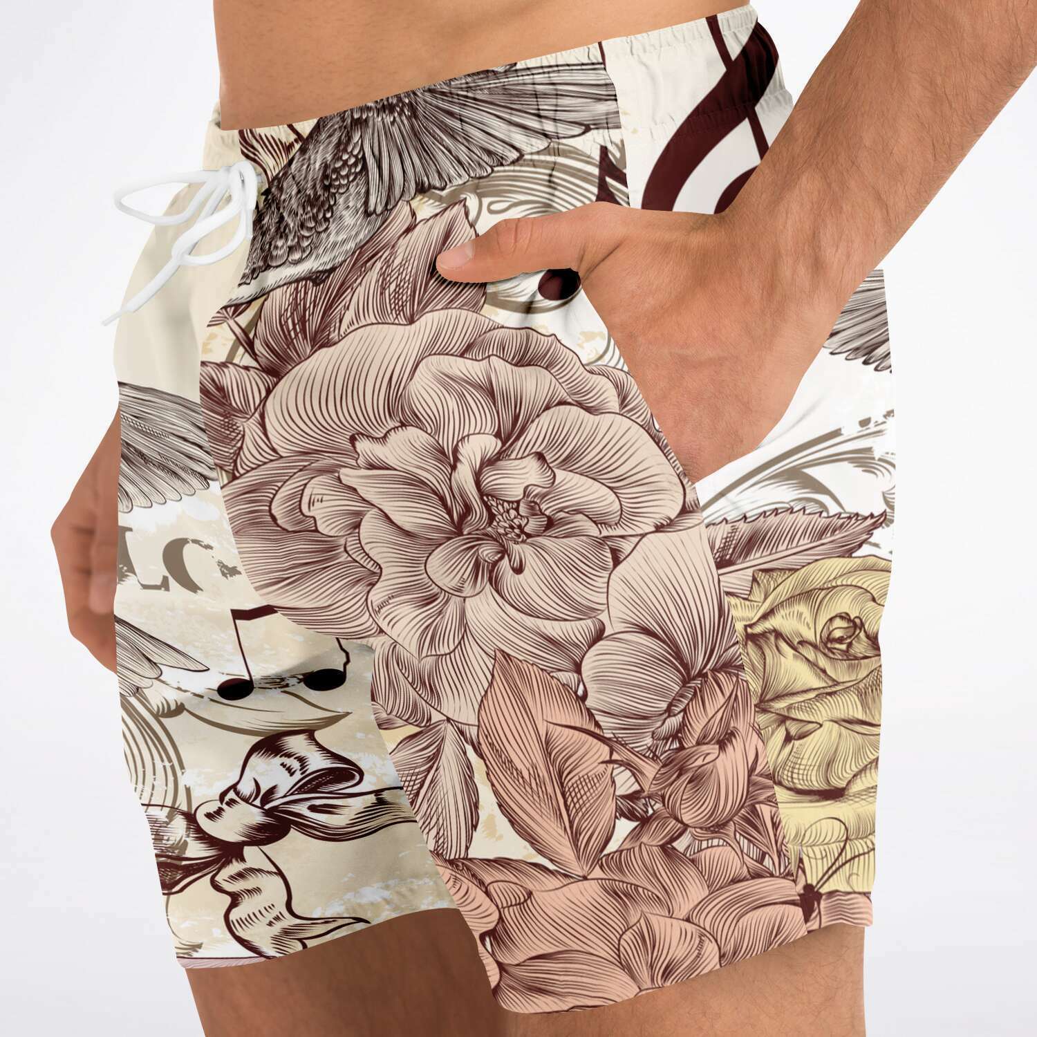 Music Notes Birds Shorts
