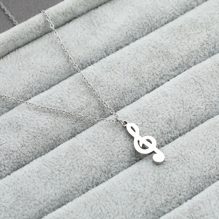 Music Notes Silver-Color Necklace