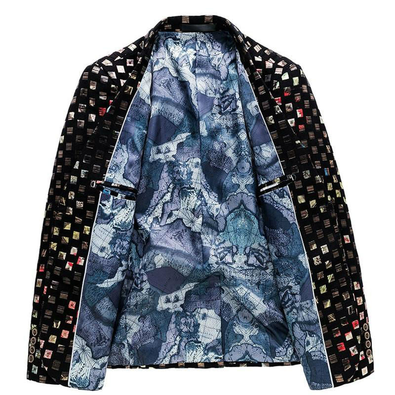 Lattice Printed Blazer
