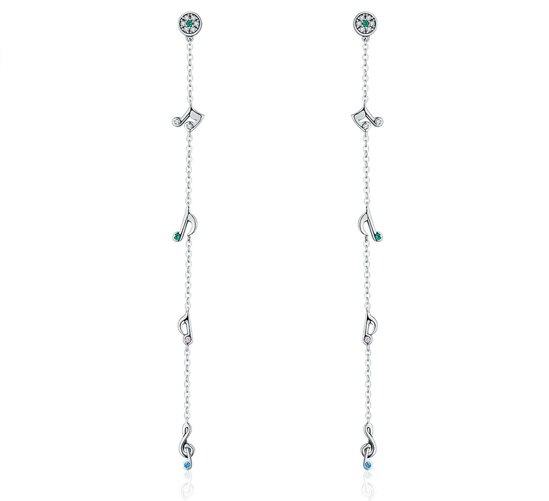 Musical Note Long Chain Earrings