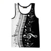 Piano Music 3D Printed Tank Top