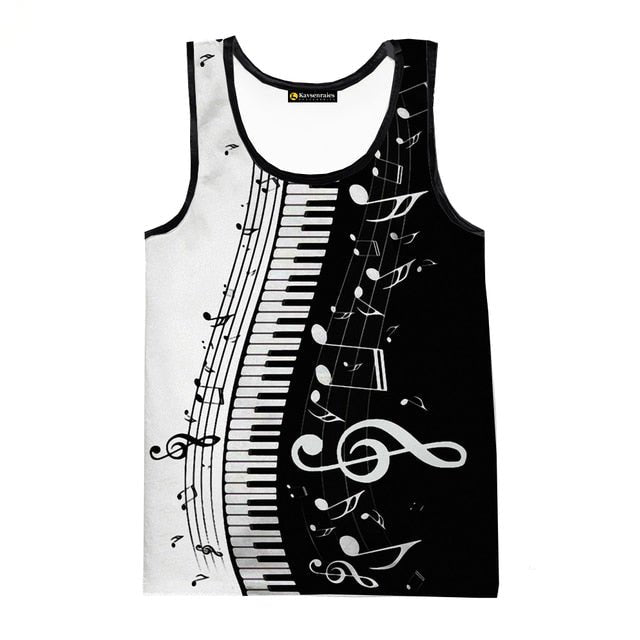 Piano Music 3D Printed Tank Top