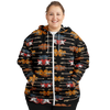 Electric Guitar Plus-Size Zip Hoodie