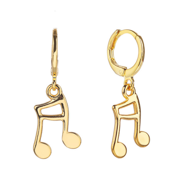 Elegant Music Note Drop Earrings