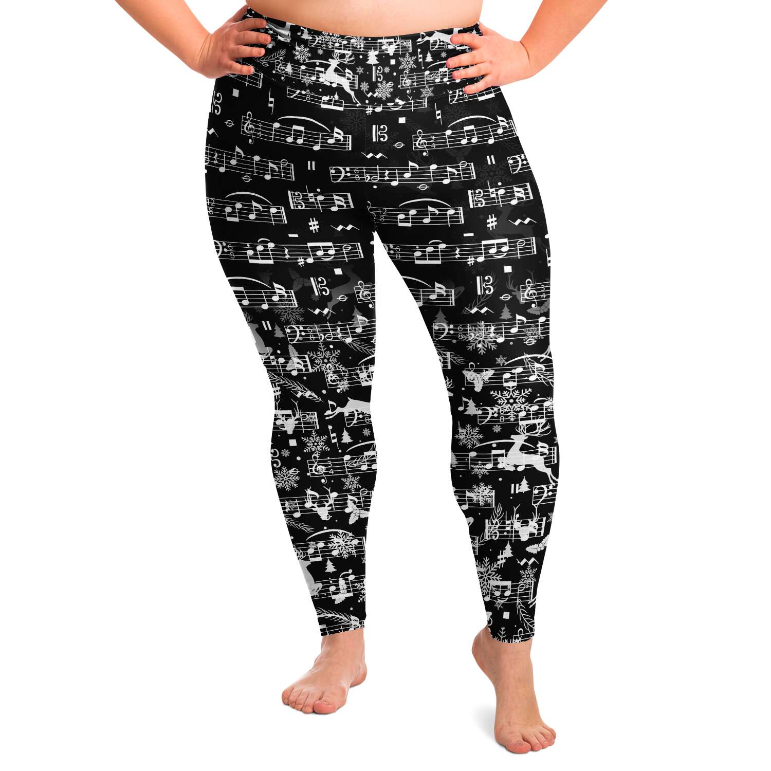 Music Christmas Plus Size Leggings