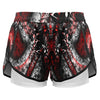 Musical Red Abstract Sports Shorts