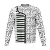 Music Notes Piano Keys White Sweatshirt