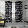 Black Music Scores Gauze Curtain 28"x63" (Two Pieces)