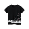 Girl Kids Piano Cat T-shirt