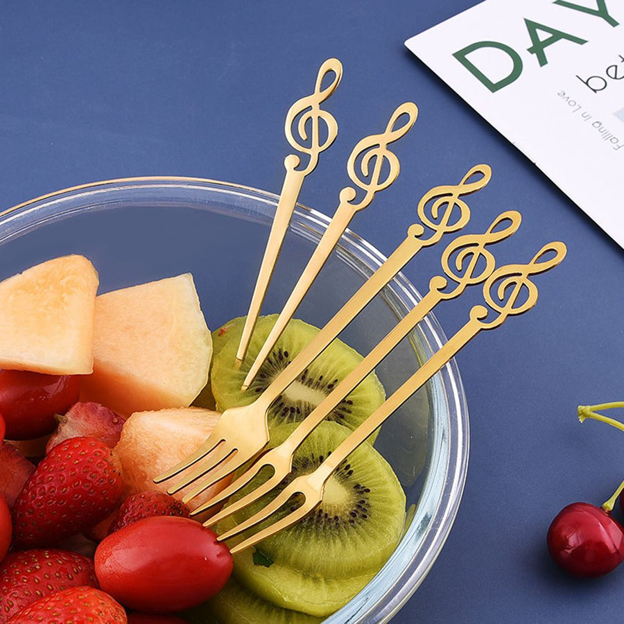 Treble Clef Fruit Fork Set