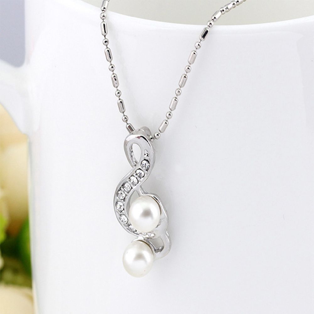 Elegant Pearls Music Notes Jewelry Set