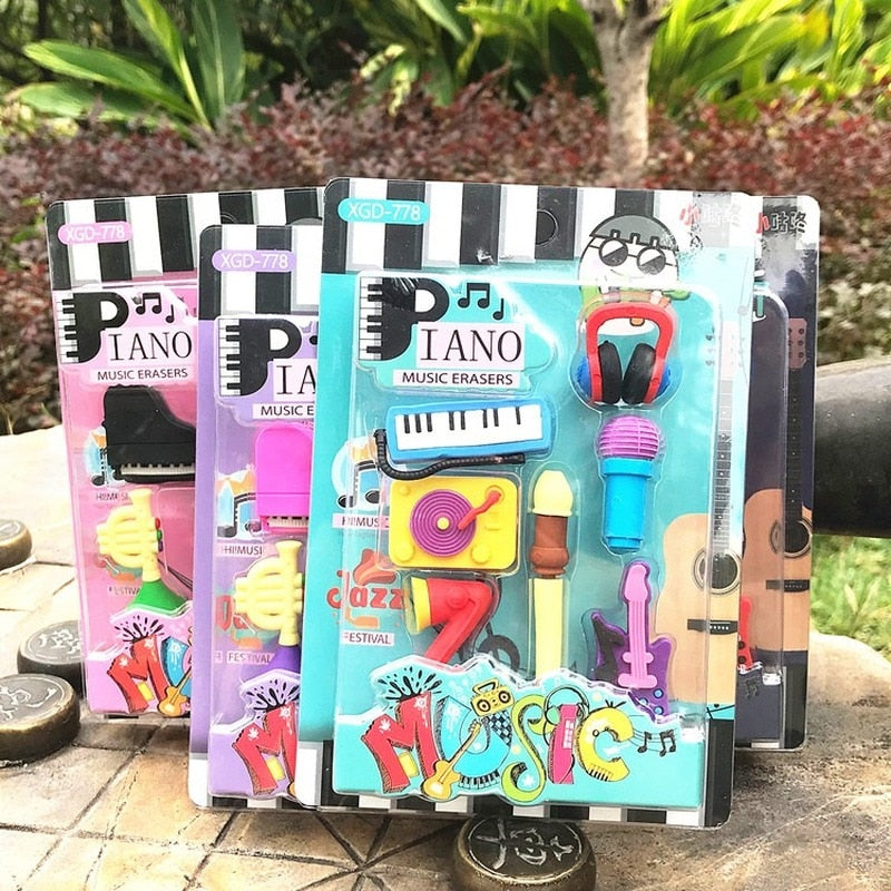 Music Instrument Rubber Eraser Set