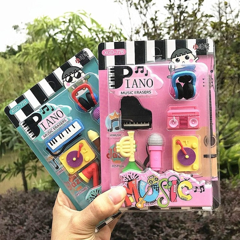 Music Instrument Rubber Eraser Set