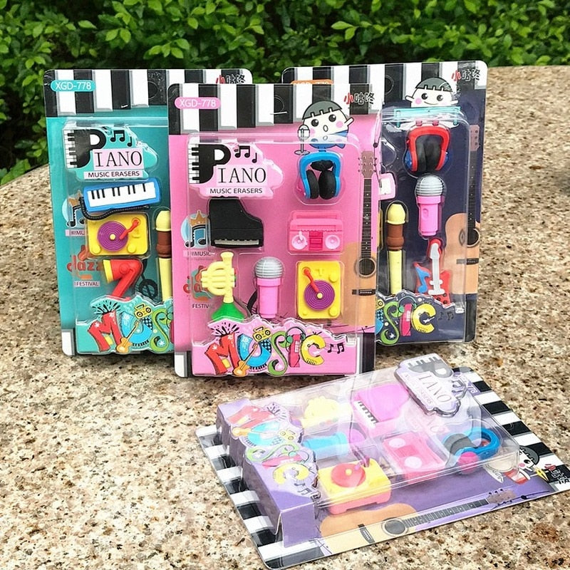 Music Instrument Rubber Eraser Set