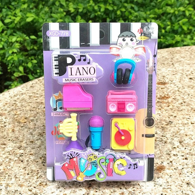 Music Instrument Rubber Eraser Set