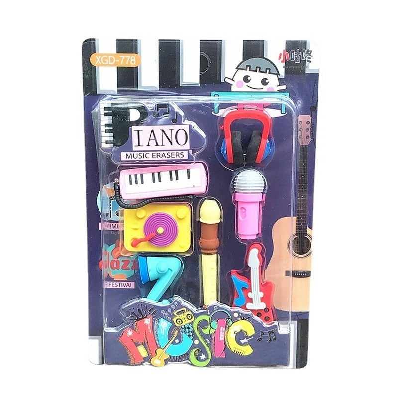 Music Instrument Rubber Eraser Set