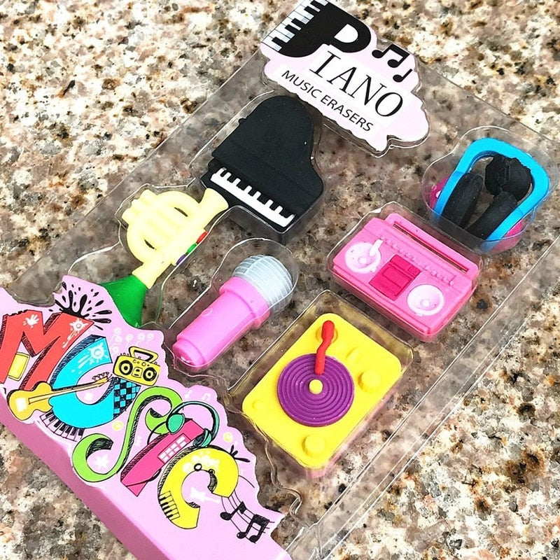 Music Instrument Rubber Eraser Set