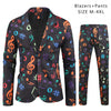 Colorful Music Notes Men's Suit Set (2pcs - Blazer & Pants)