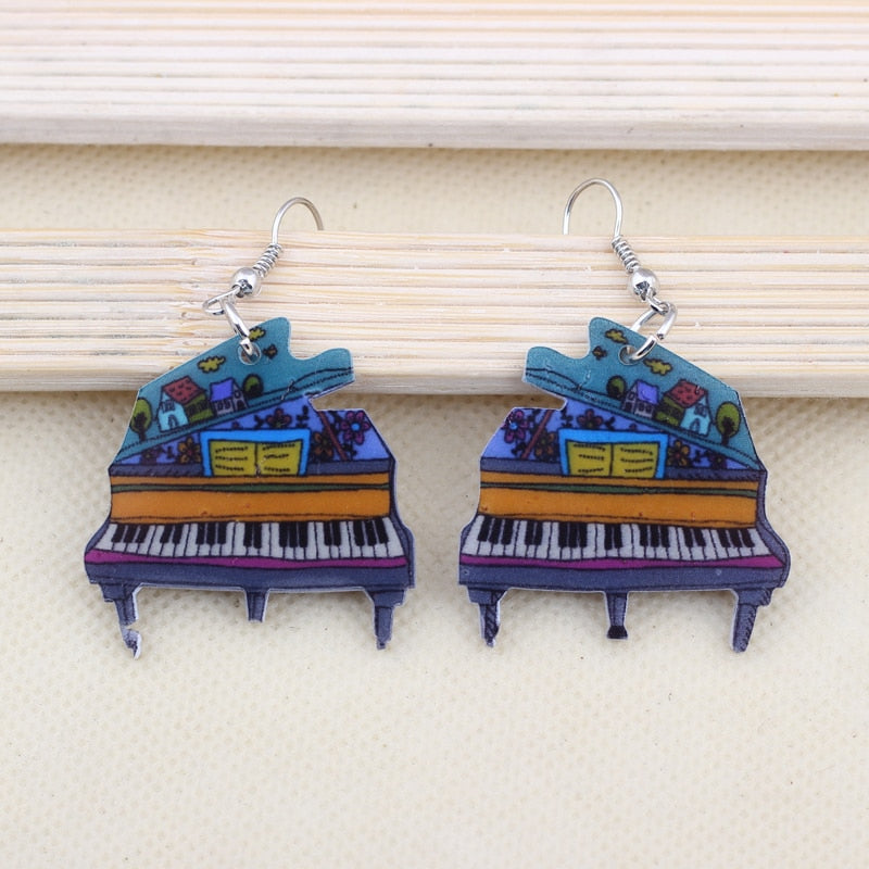 Free - Acrylic Piano Design Earrings