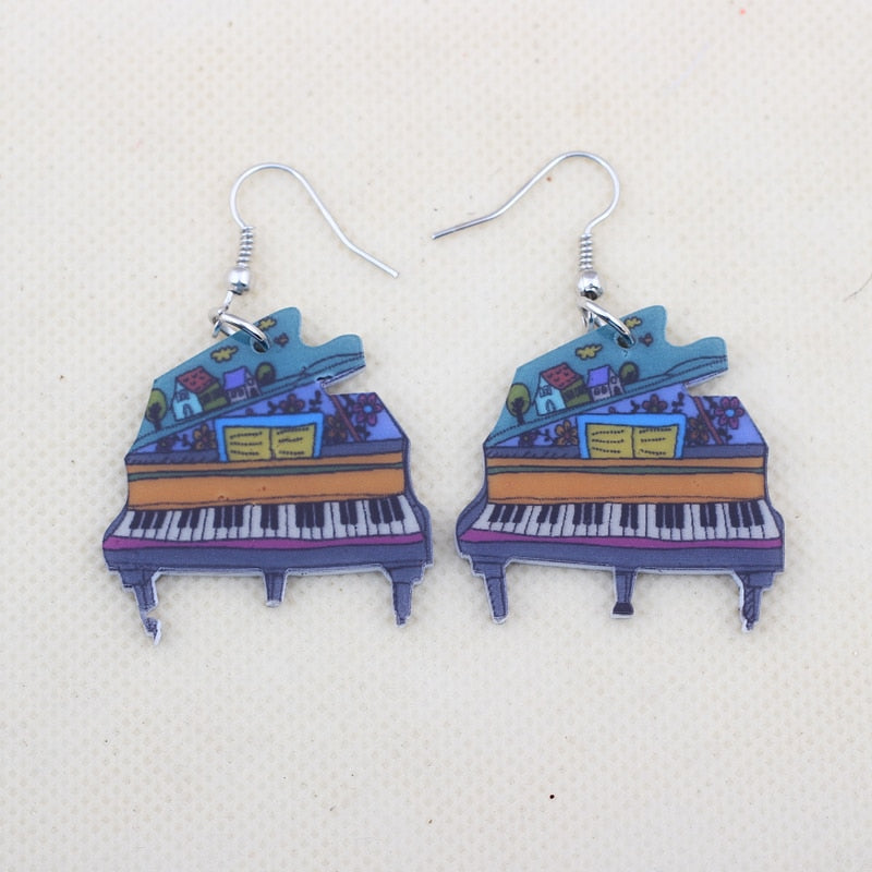 Free - Acrylic Piano Design Earrings