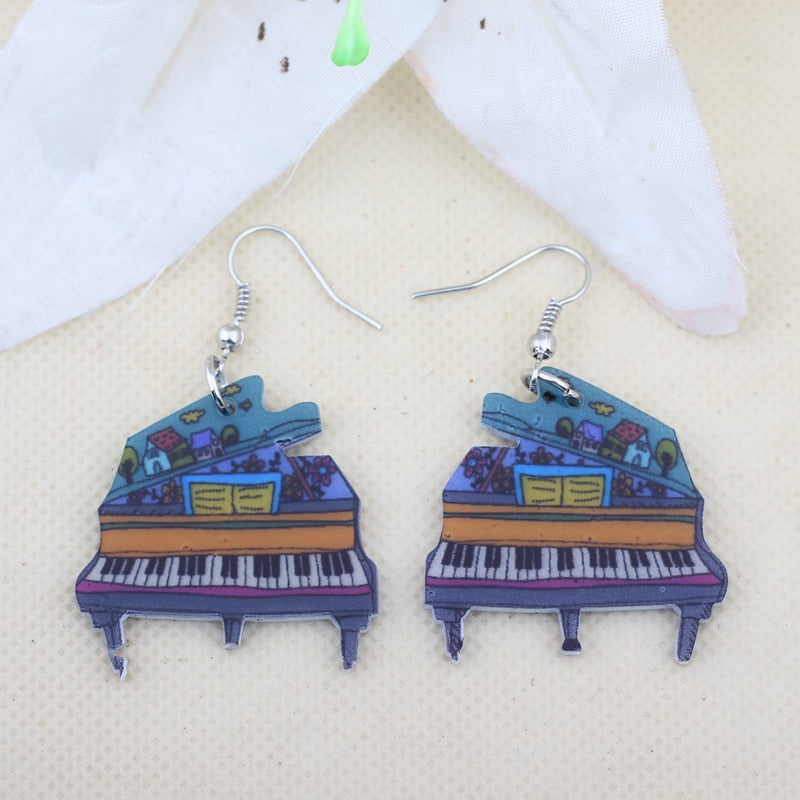 Free - Acrylic Piano Design Earrings