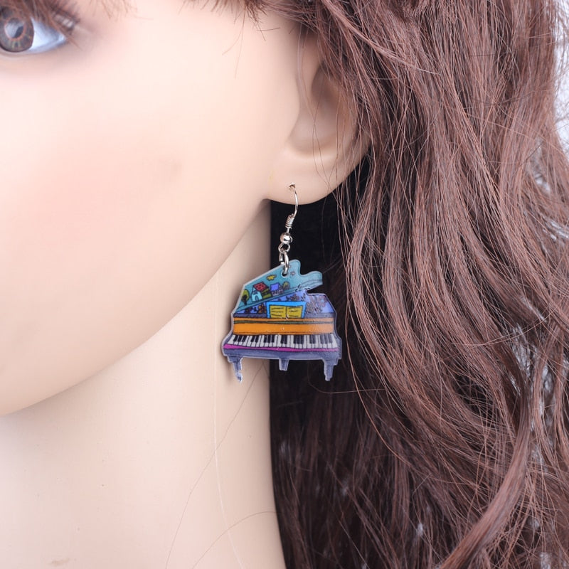 Free - Acrylic Piano Design Earrings