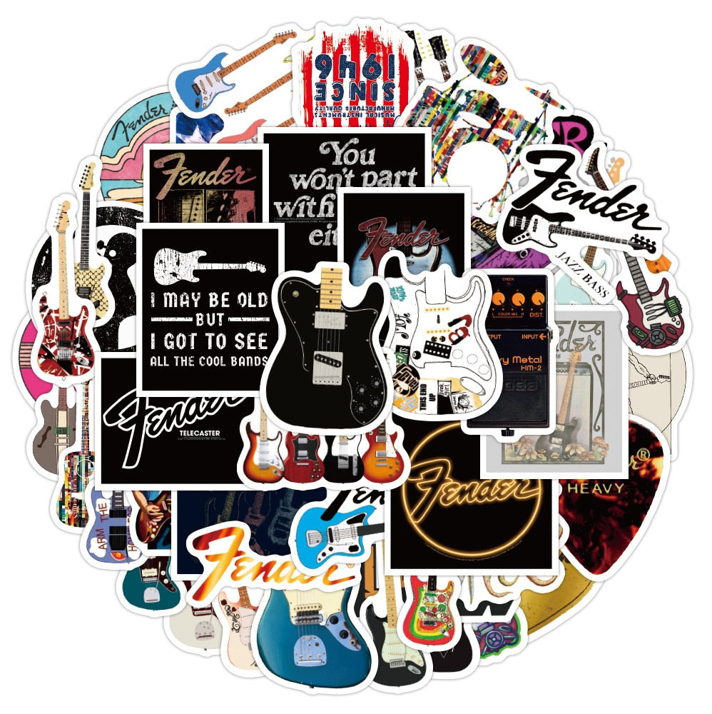 Rock Guitar Sticker Set