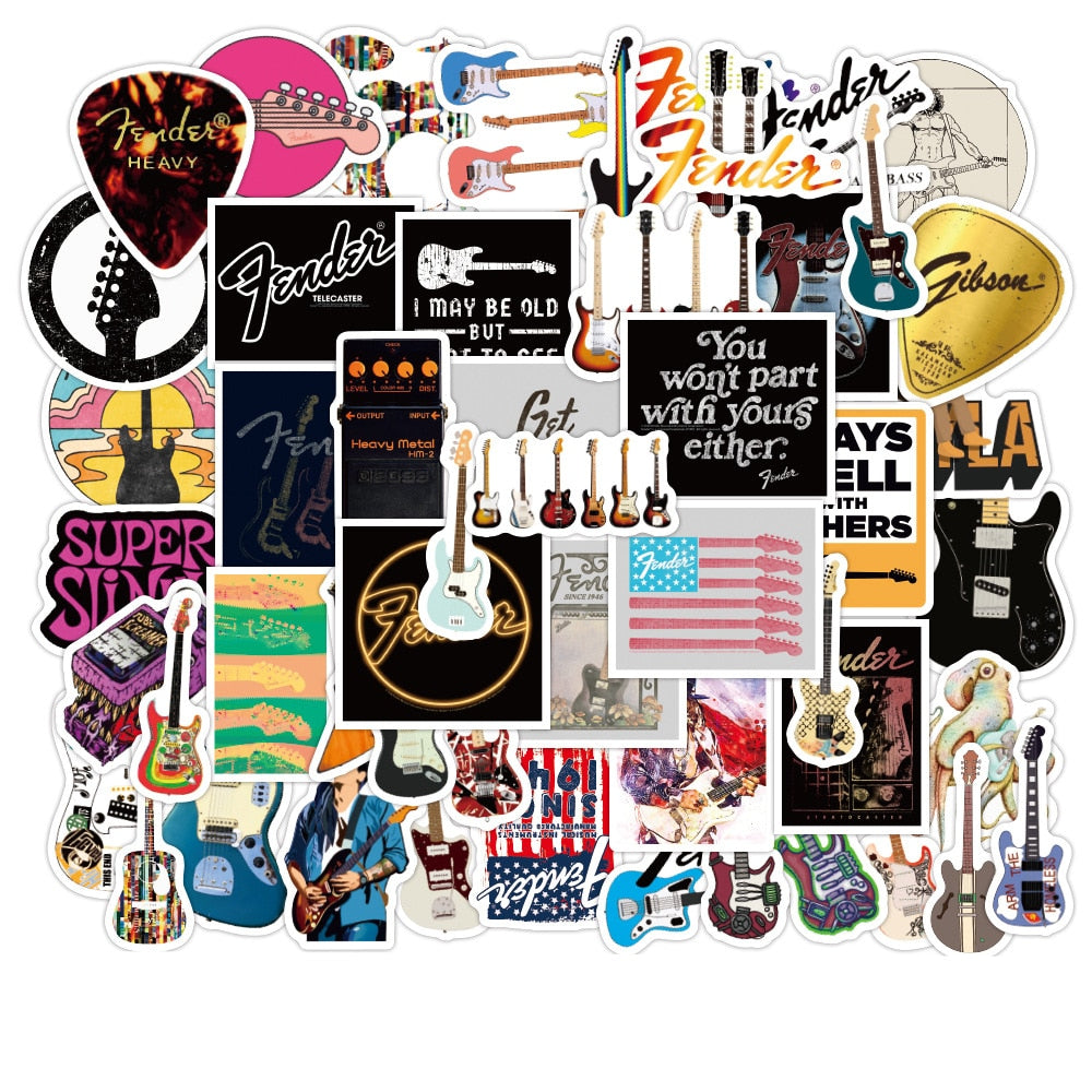 Rock Guitar Sticker Set