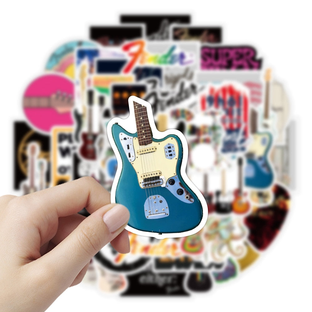 Rock Guitar Sticker Set
