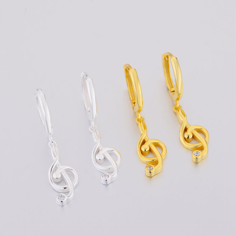 Music Treble Clef Hoop Earrings