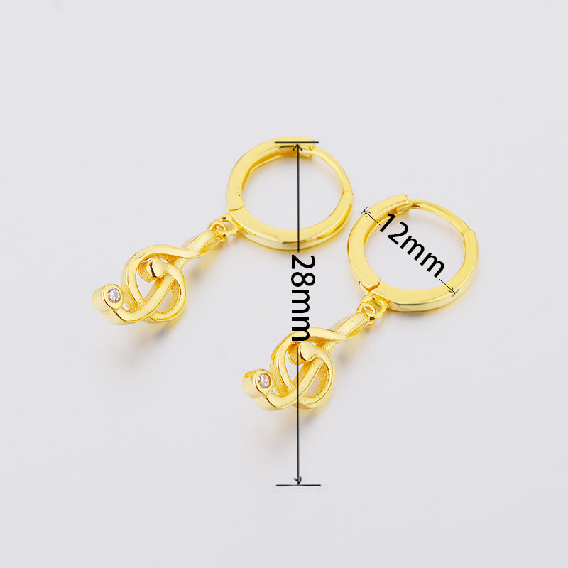 Music Treble Clef Hoop Earrings