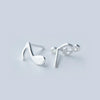 Silver Asymmetry Music Stud Earrings